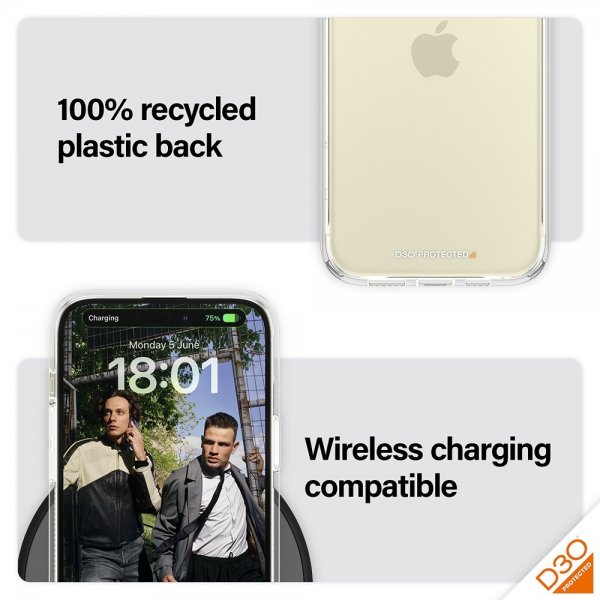iPhone 15 Plus Skal HardCase D3O Transparent