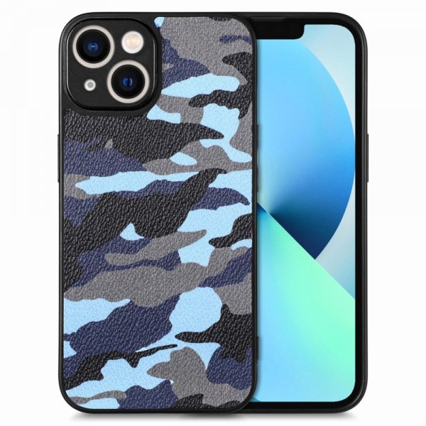 iPhone 15 Plus Skal Kamouflage Blå