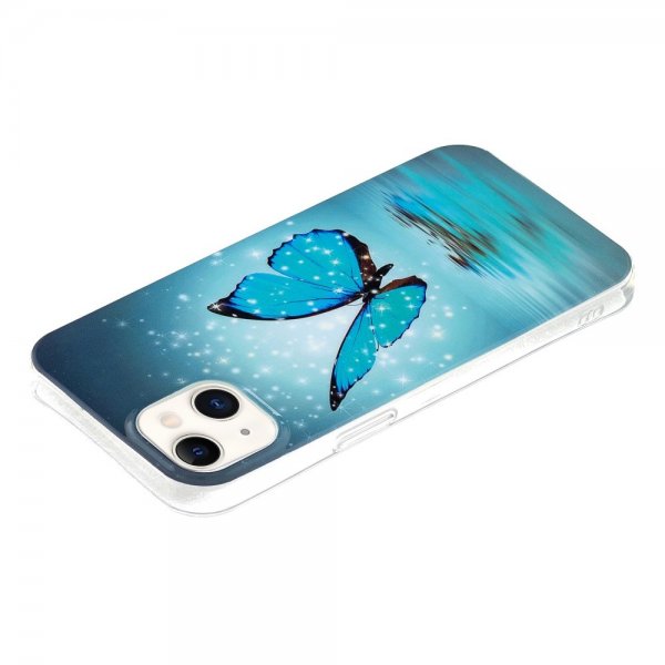iPhone 15 Plus Skal Motiv Blå Fjäril