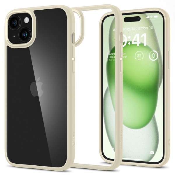 iPhone 15 Plus Skal Ultra Hybrid Mute Beige