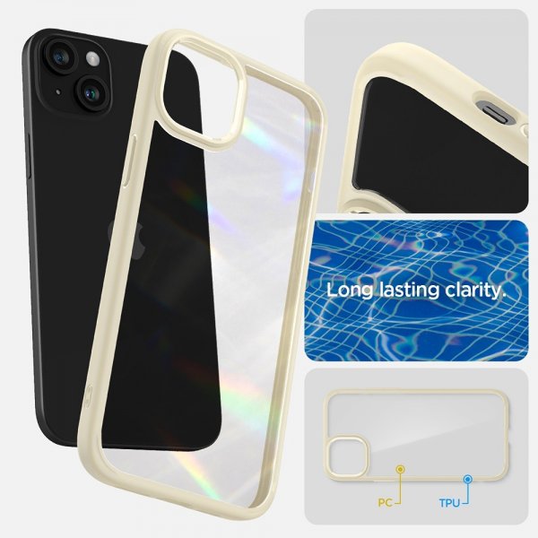 iPhone 15 Plus Skal Ultra Hybrid Mute Beige