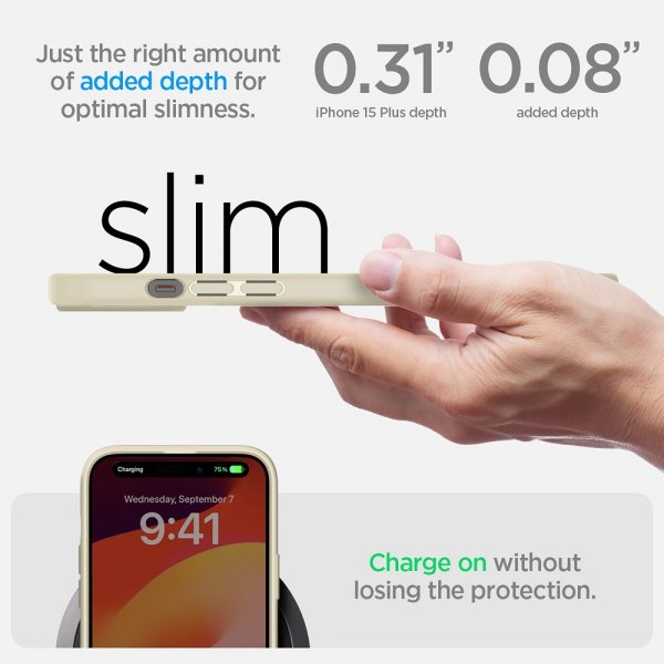 iPhone 15 Plus Skal Ultra Hybrid Mute Beige