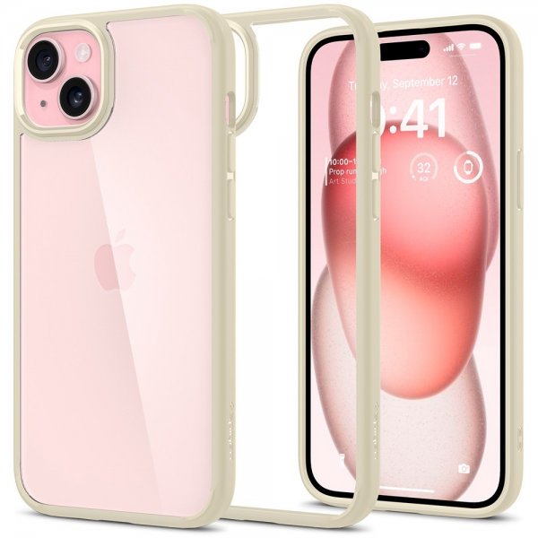 iPhone 15 Plus Skal Ultra Hybrid Mute Beige