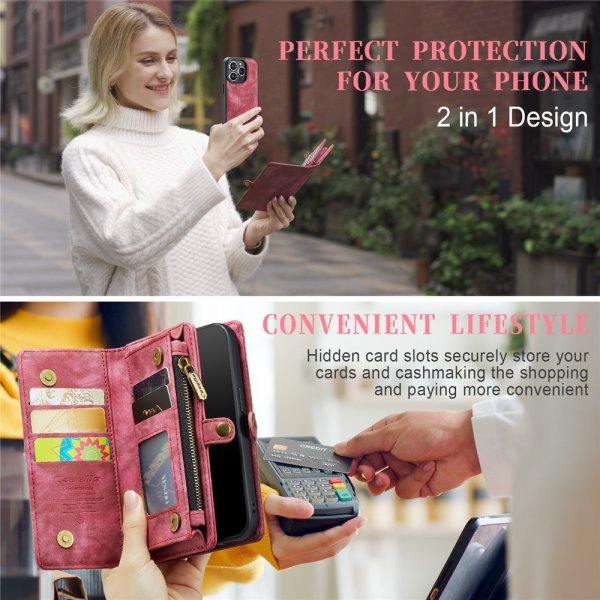 iPhone 15 Pro Fodral 008 Series Löstagbart Skal Röd