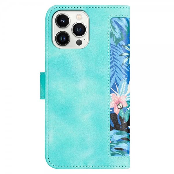 iPhone 15 Pro Fodral Blommönster Grön