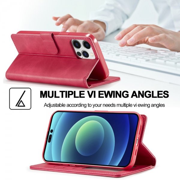 iPhone 15 Pro Fodral med Kortfack Stativfunktion Magenta