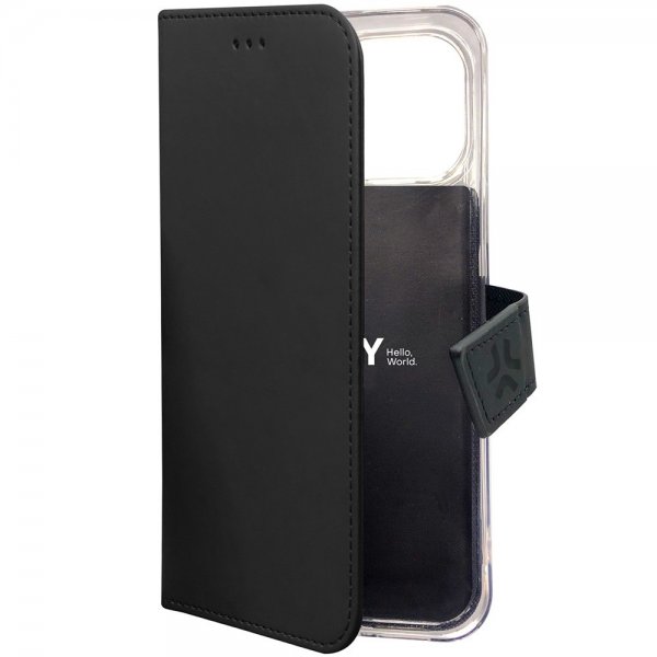 iPhone 15 Pro Fodral Wally Wallet Case Svart