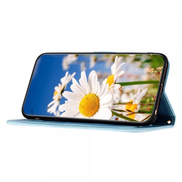 iPhone 15 Pro Max Fodral Blommönster Ljusblå