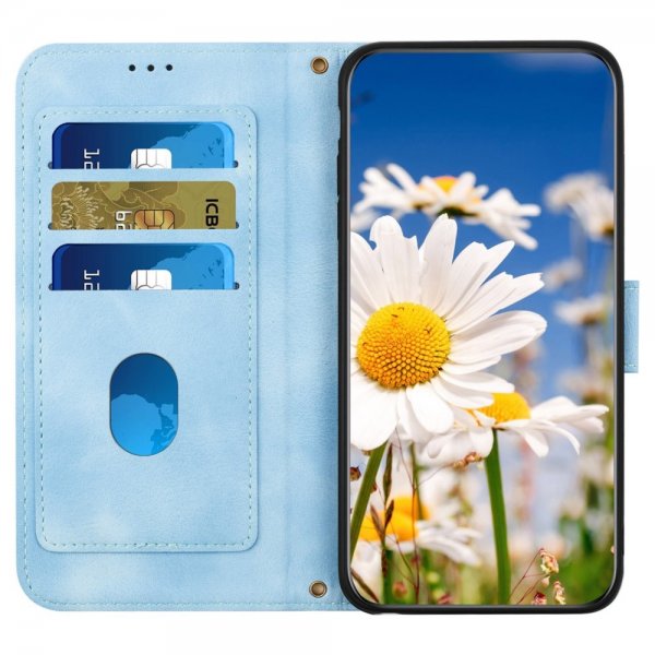 iPhone 15 Pro Max Fodral Blommönster Ljusblå