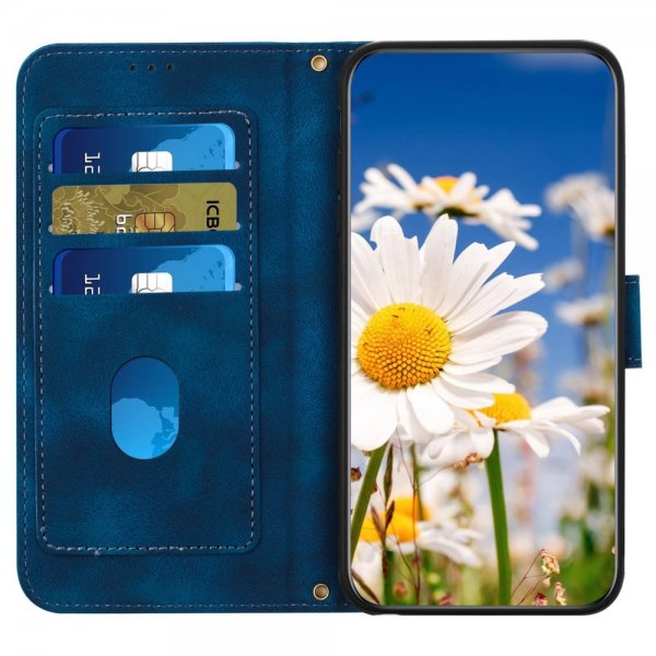 iPhone 15 Pro Max Fodral Blommönster Mörkblå