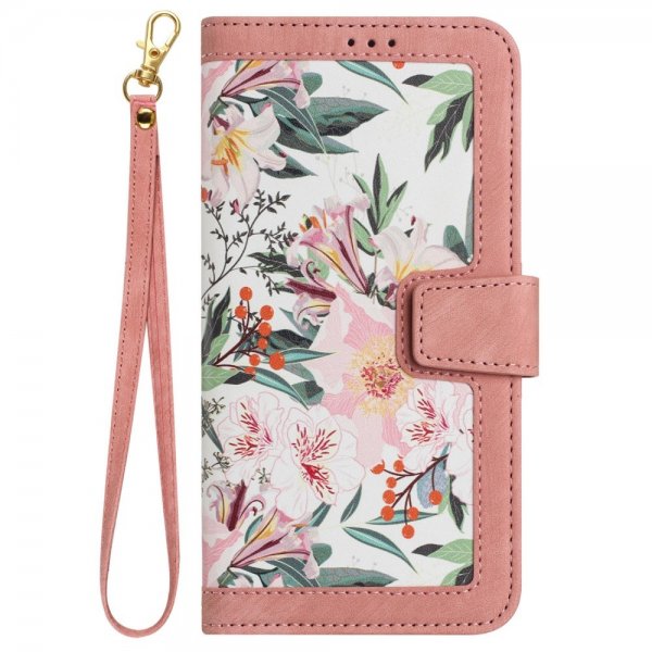 iPhone 15 Pro Max Fodral Blommönster Rosa