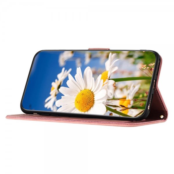 iPhone 15 Pro Max Fodral Blommönster Rosa