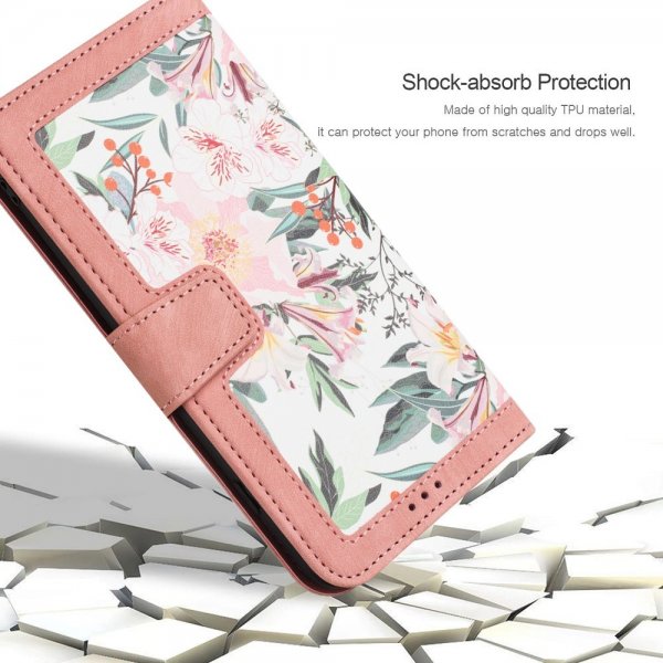 iPhone 15 Pro Max Fodral Blommönster Rosa