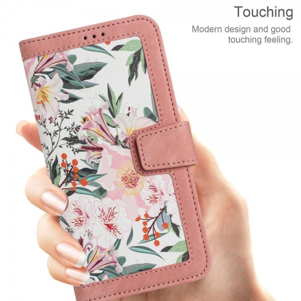 iPhone 15 Pro Max Fodral Blommönster Rosa