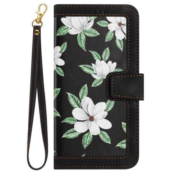 iPhone 15 Pro Max Fodral Blommönster Svart