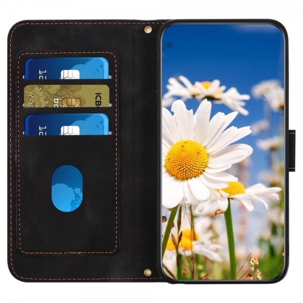 iPhone 15 Pro Max Fodral Blommönster Svart