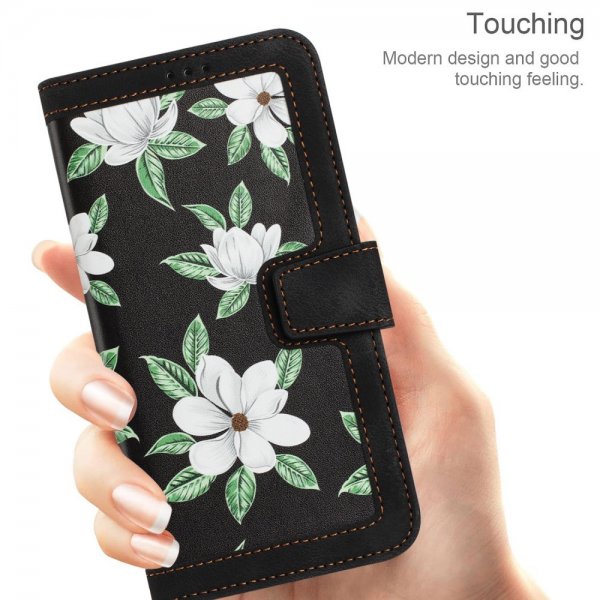 iPhone 15 Pro Max Fodral Blommönster Svart