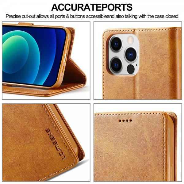 iPhone 15 Pro Max Fodral med Kortfack Stativfunktion Ljusbrun
