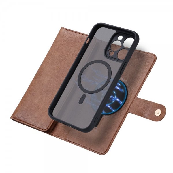 iPhone 15 Pro Max Fodral med Löstagbart Skal GV Series MagSafe Brun