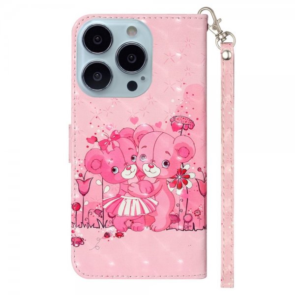 iPhone 15 Pro Max Fodral Motiv Rosa Nallebjörnar