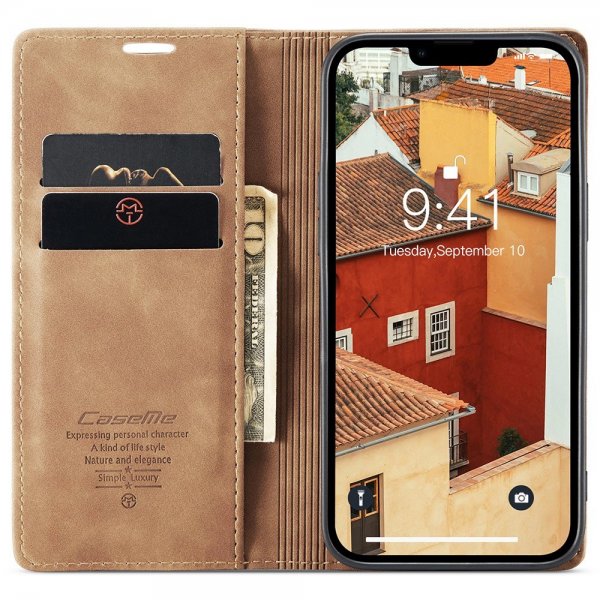 iPhone 15 Pro Max Fodral Retro Flip Brun