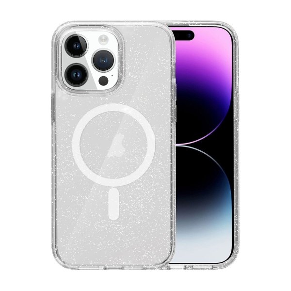 iPhone 15 Pro Max Skal Glitter MagSafe Transparent