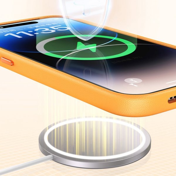 iPhone 15 Pro Max Skal Fauxther Series MagSafe Orange