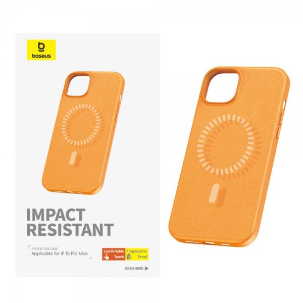 iPhone 15 Pro Max Skal Fauxther Series MagSafe Orange