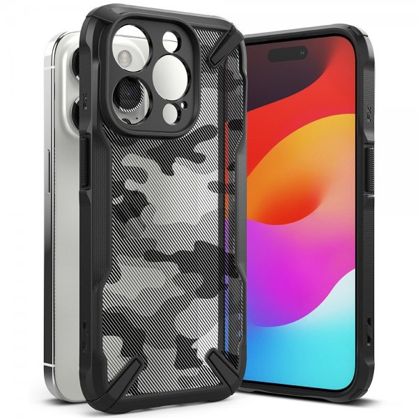 iPhone 15 Pro Max Skal Fusion X Design Camo Black
