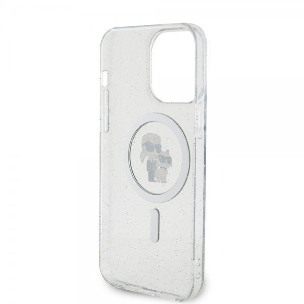 iPhone 15 Pro Max Skal Karl & Choupette Glitter MagSafe Transparent