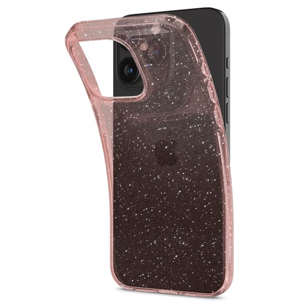 iPhone 15 Pro Max Skal Liquid Crystal Glitter Rose Quartz