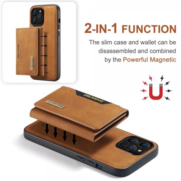 iPhone 15 Pro Max Skal M2 Series Löstagbar Korthållare Brun