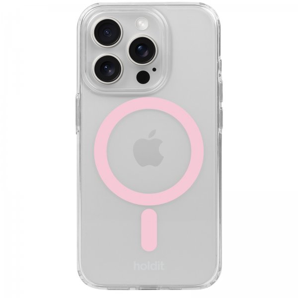 iPhone 15 Pro Max Skal MagSafe Case Rosa Transparent