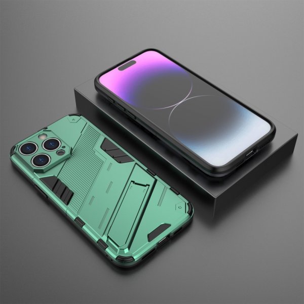 iPhone 15 Pro Max Skal med Stativ Grön