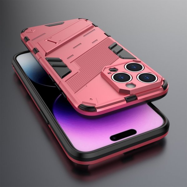 iPhone 15 Pro Max Skal med Stativ Magenta