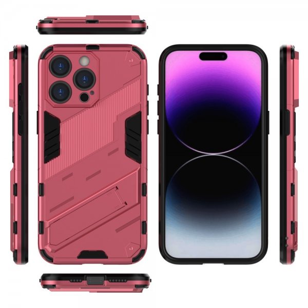 iPhone 15 Pro Max Skal med Stativ Magenta