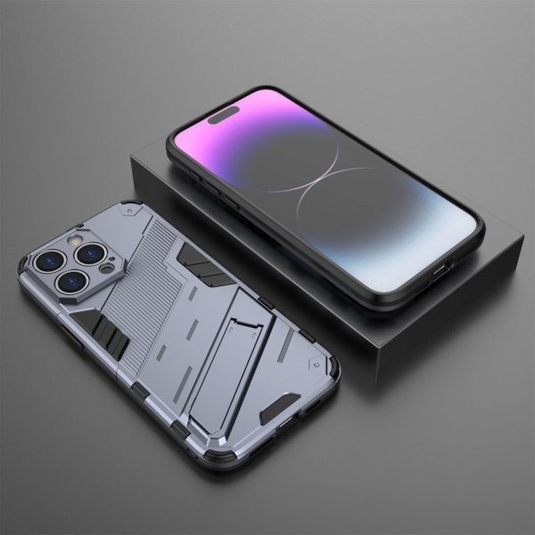 iPhone 15 Pro Max Skal med Stativ Mörkblå