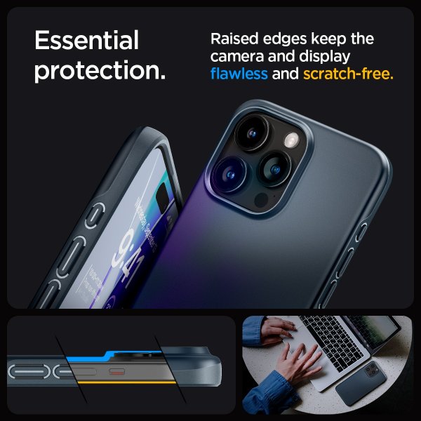 iPhone 15 Pro Max Skal Thin Fit Metal Slate