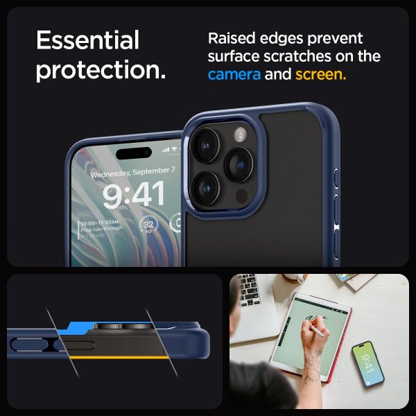 iPhone 15 Pro Max Skal Ultra Hybrid Navy Blue