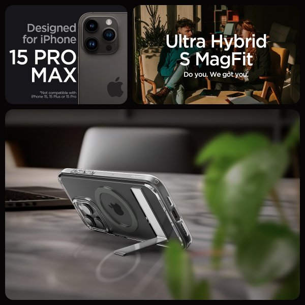 iPhone 15 Pro Max Skal Ultra Hybrid S MagFit Graphite