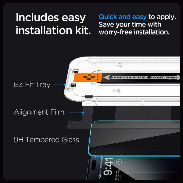 iPhone 15 Pro Max Skärmskydd GLAS.tR EZ Fit Privacy 2-pack