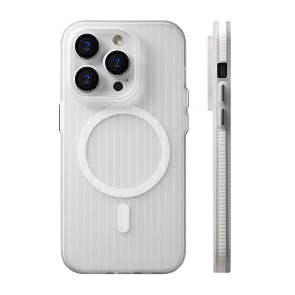 iPhone 15 Pro Skal Korrugerad MagSafe Transparent