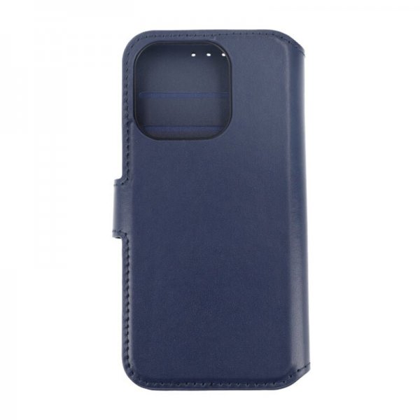 iPhone 15 Pro Fodral Äkta Läder Blå