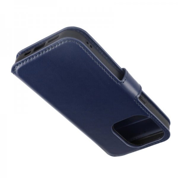 iPhone 15 Pro Fodral Äkta Läder Blå