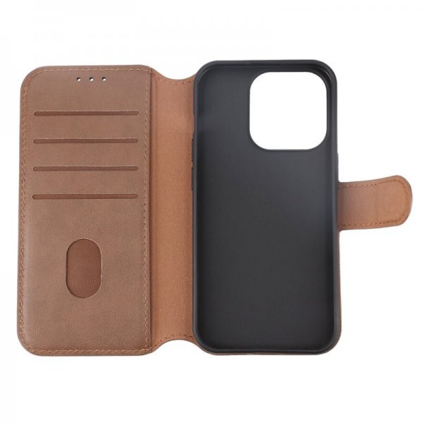 iPhone 15 Pro Fodral Äkta Läder Brun