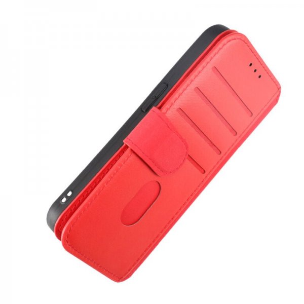 iPhone 15 Pro Fodral Äkta Läder Röd