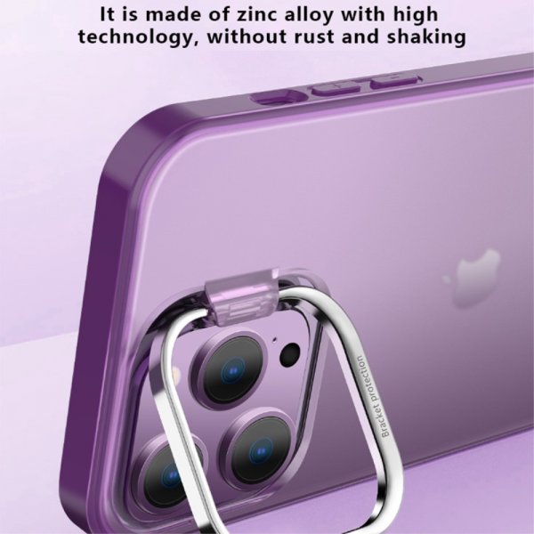 iPhone 15 Pro Skal Camera Frame Kickstand Lila