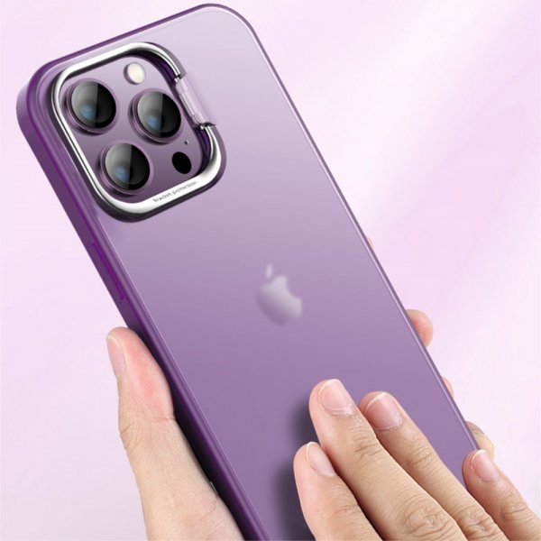 iPhone 15 Pro Skal Camera Frame Kickstand Lila