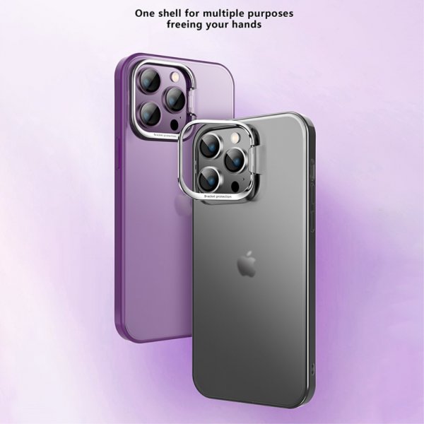 iPhone 15 Pro Skal Camera Frame Kickstand Lila