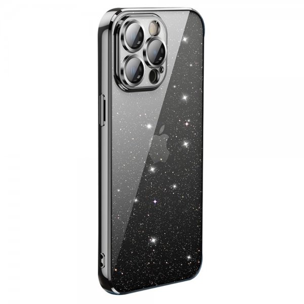 iPhone 15 Pro Skal Glitter Transparent Svart